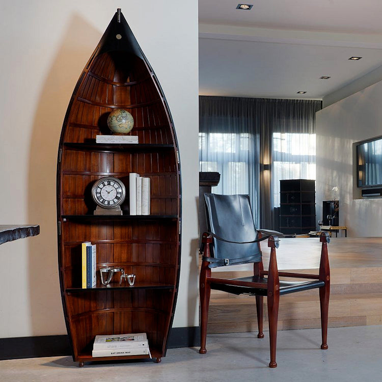 Solid Wood Working Dinghy Bookshelf - Nautical Luxuries