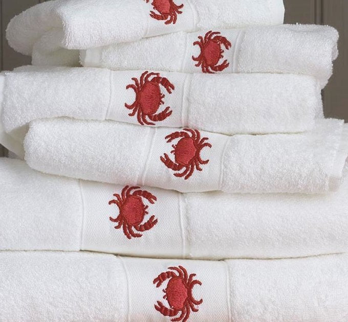 Red Crab Embroidered Quick-Dry Towel Set - Nautical Luxuries