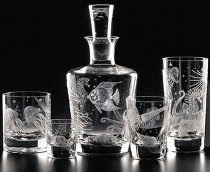 Fruti di Mare Bohemian Hand-Engraved Crystal Collection - Nautical Luxuries