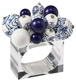 Blue Baubled Napkin Ring Set - Nautical Luxuries
