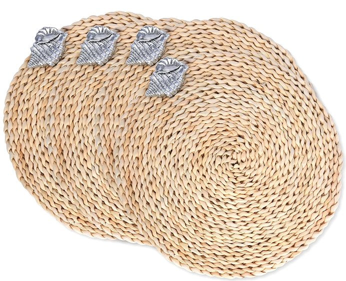Twisted Seagrass Seashell Placemats & Napkin Rings - Nautical Luxuries