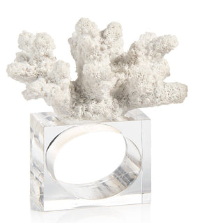 Square-Based White Coral Napkin Rings - Nautical Luxuries