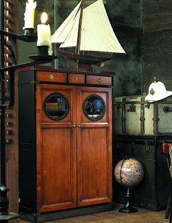 Head Purser's Porthole Cabinet - Nautical Luxuries