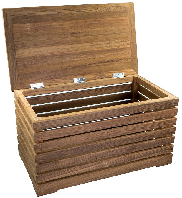 Yachting Teak Collection Decking Style Storage Box - Nautical Luxuries