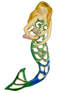 Openwork Cloisonné 3-Pc. Mermaid Ornament Set - Nautical Luxuries