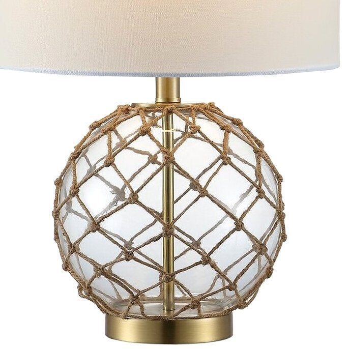 Knotted Net Glass Table Lamp Set - Nautical Luxuries