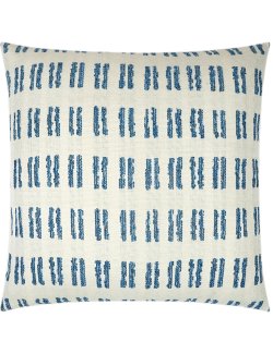 Contempo Neutrals Outdoor Pillows/Boho Hashmarks Blue - Nautical Luxuries