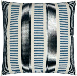 Contempo Neutrals Outdoor Pillows/Compound Stripes Indigo - Nautical Luxuries