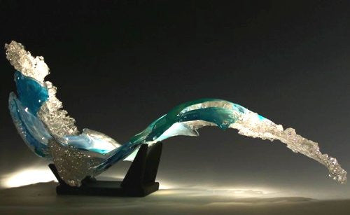 Caleb Nichols Uranami Shore Wave Glass Sculpture - Nautical Luxuries