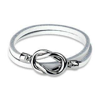 Steel Knot Leather Loop Nautical Knot Bracelet - Nautical Luxuries