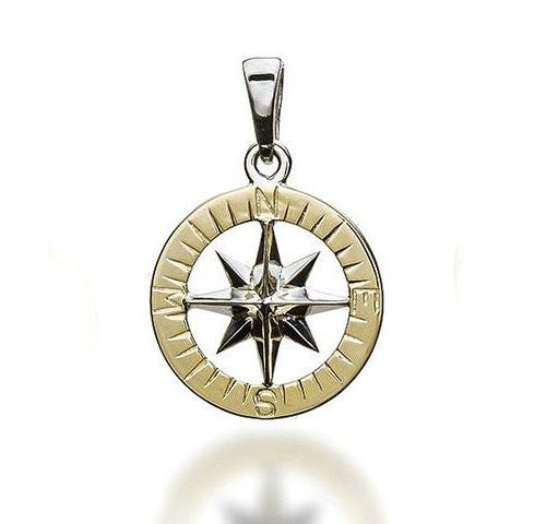 Compass Rose Gold Waypoints Necklace Large Pendants - Nautical Luxuries