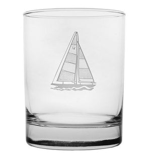 Sailboat Etched Barware Collection - Nautical Luxuries