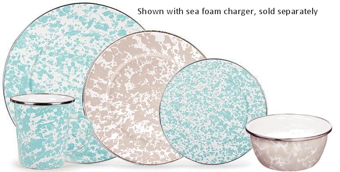 Water Splash Porcelain Enamelware Dinnerware - Nautical Luxuries