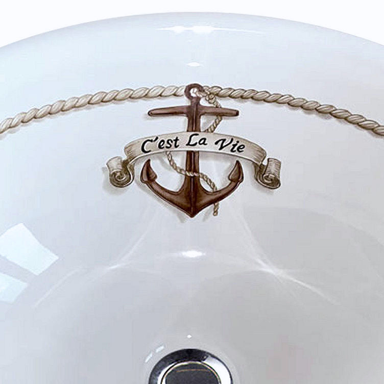 Nautical Life Hand-Painted Sink
