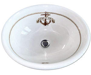 Nautical Life Hand-Painted Sink