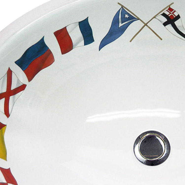 Nautical Flags Hand-Painted Sink - Nautical Luxuries