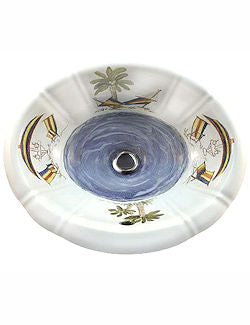 Beach Time Hand-Painted Sink - Nautical Luxuries