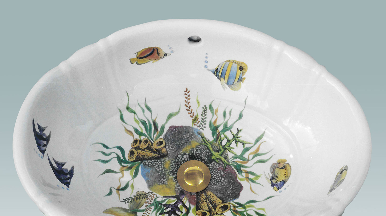 Undersea Mermaid Hand-Painted Sink - Nautical Luxuries