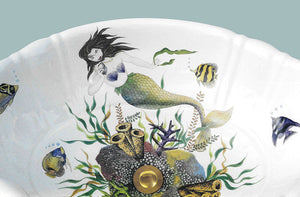 Undersea Mermaid Hand-Painted Sink - Nautical Luxuries