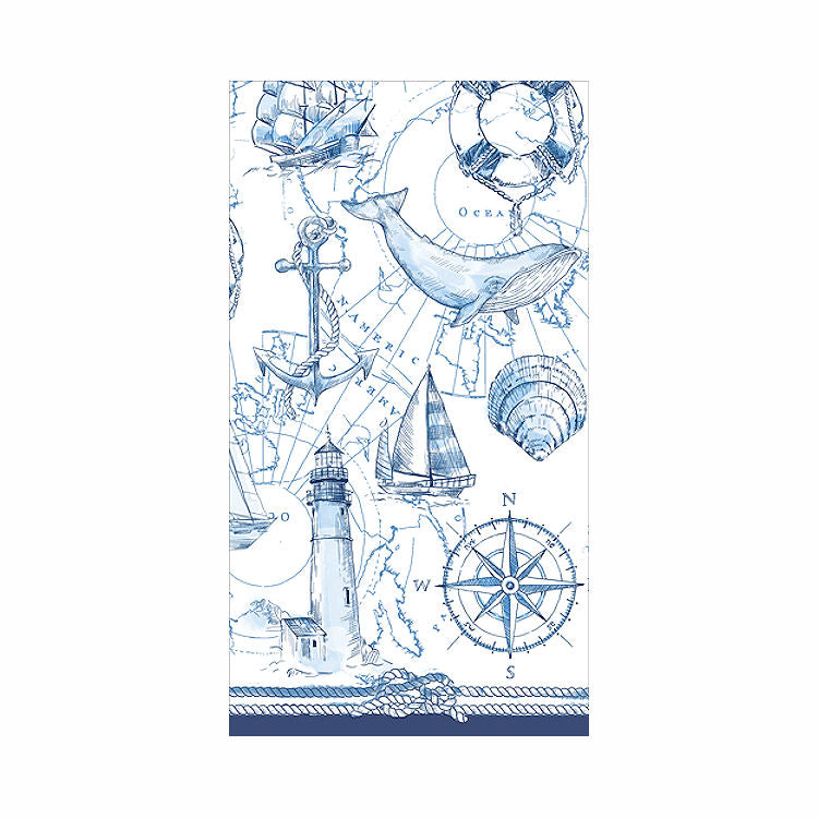 Luxury Disposables Hand Towels/Maritime Icons