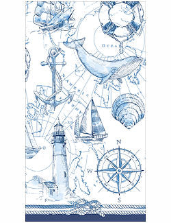 Luxury Disposables Hand Towels/Maritime Icons - Nautical Luxuries