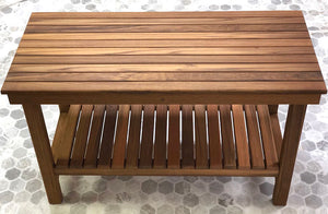 Slatted Teak Heavy-Duty Shower & Spa Bench - Nautical Luxuries