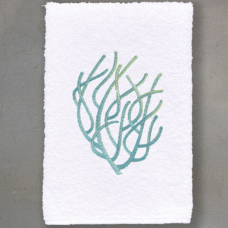 Ocean Coral Embroidered Luxury Towels & Mats - Nautical Luxuries
