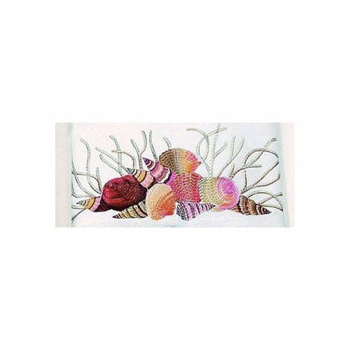 Embroidered Shells And Coral Towels - Nautical Luxuries