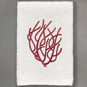 Ocean Coral Embroidered Luxury Towels & Mats - Nautical Luxuries
