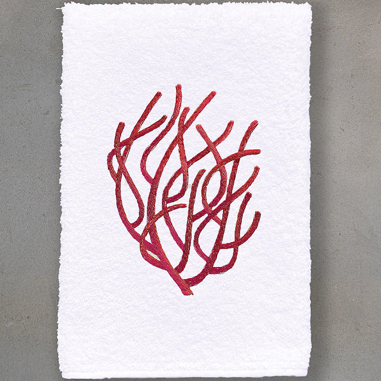Ocean Coral Embroidered Luxury Towels & Mats