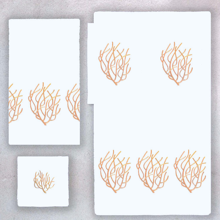 Ocean Coral Embroidered Luxury Towels & Mats - Nautical Luxuries