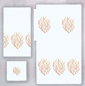 Ocean Coral Embroidered Luxury Towels & Mats - Nautical Luxuries