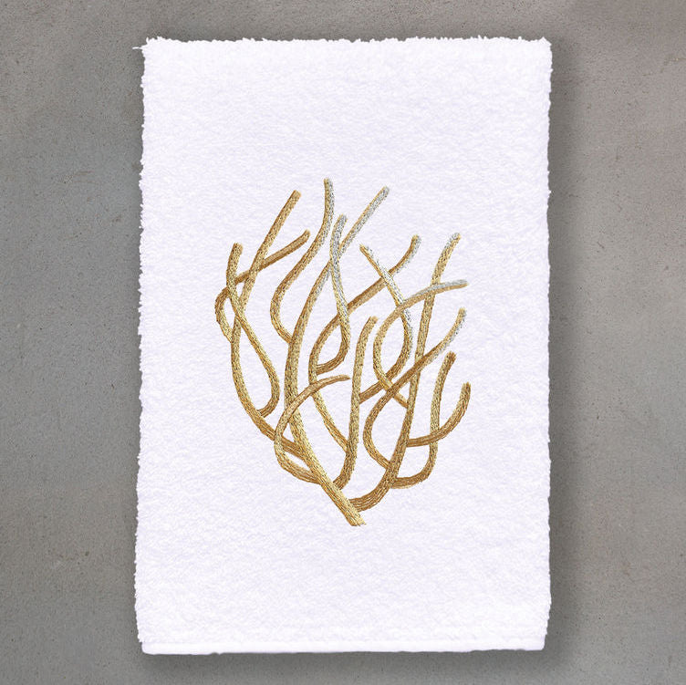 Ocean Coral Embroidered Luxury Towels & Mats - Nautical Luxuries