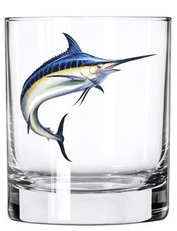 Blue Marlin Glass Barware - Nautical Luxuries