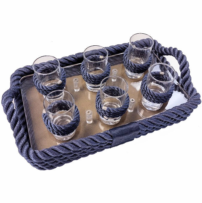 Maritimo Collection Bar Shot/Cordial Serving Tray Set - Nautical Luxuries