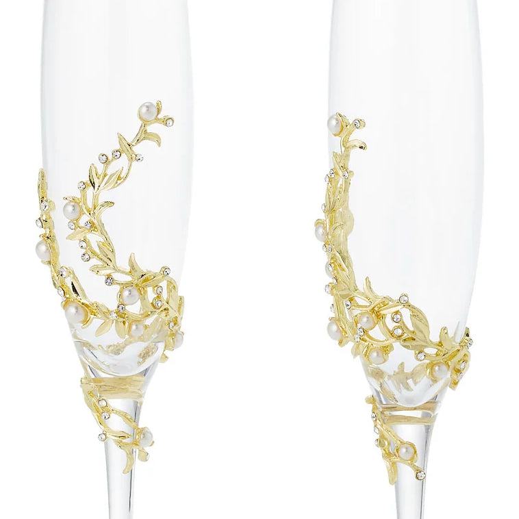 Ocean Pearl Celebration Champagne Flute Sets - Nautical Luxuries