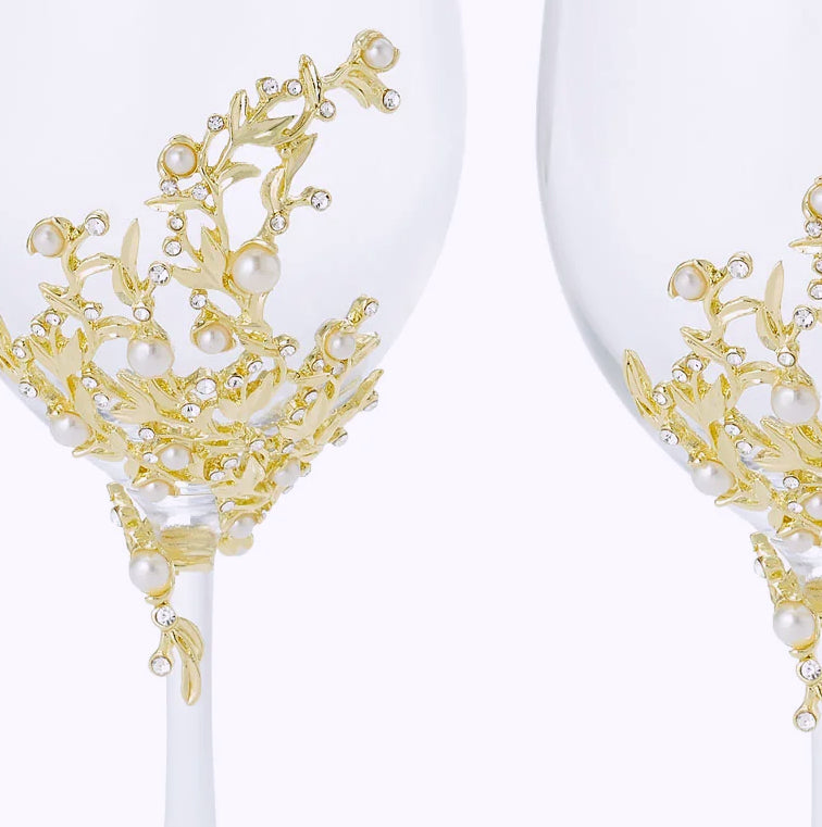 Ocean Pearl Celebration Wine Goblet Sets - Nautical Luxuries