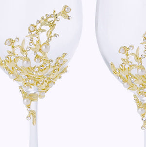 Ocean Pearl Celebration Wine Goblet Sets - Nautical Luxuries