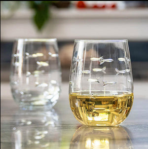 Etched Fish Glassware Sets - Nautical Luxuries