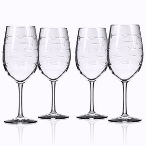 Etched Fish Coastal Barware/Stemware Collection - Nautical Luxuries