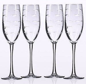 Etched Fish Coastal Barware/Stemware Collection - Nautical Luxuries