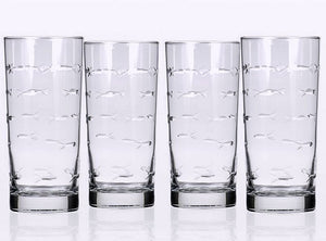Etched Fish Coastal Barware/Stemware Collection - Nautical Luxuries