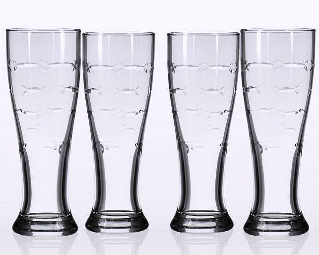 Etched Fish Coastal Barware/Stemware Collection - Nautical Luxuries