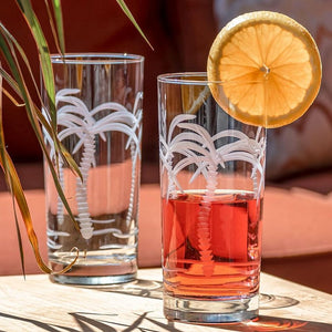 Palm Island Etched Glass Barware Collection - Nautical Luxuries