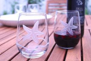 Starfish Garden Coastal Glassware - Nautical Luxuries