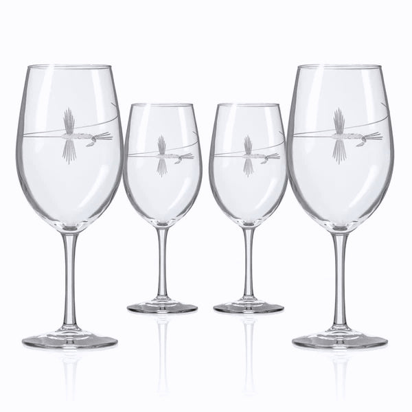 Acrylic Stemless Wine Glass Set, Dragonfly Flight