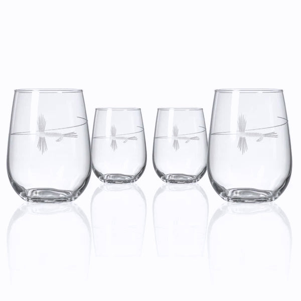 Angler's Etched Glass Barware - Nautical Luxuries