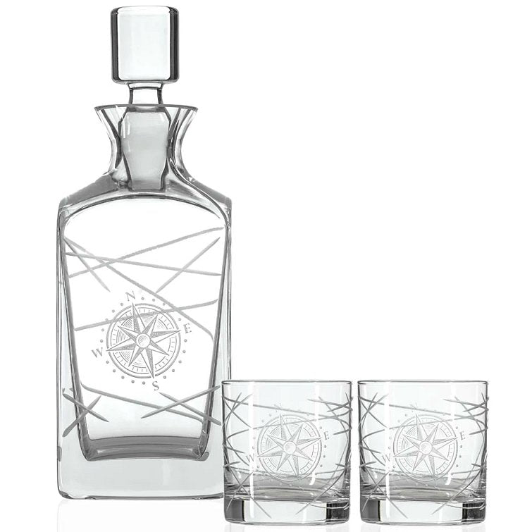 Navigator Compass Rose Whiskey Set - Nautical Luxuries
