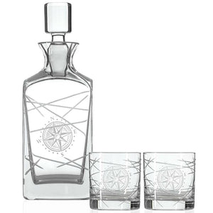 Navigator Compass Rose Whiskey Set - Nautical Luxuries