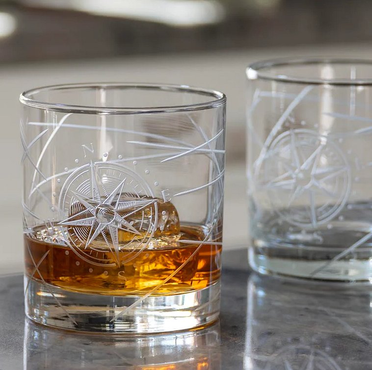 Navigator Compass Rose Whiskey Set - Nautical Luxuries